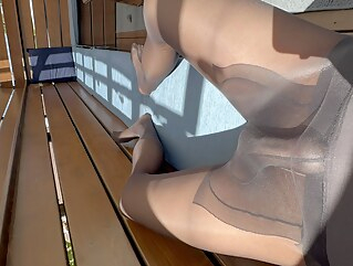 masturbation video Cummed in black pantyhose outdoor crossdresser video