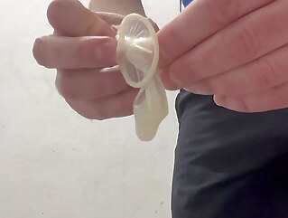 masturbation I found a used condom in a public toilet cum tribute